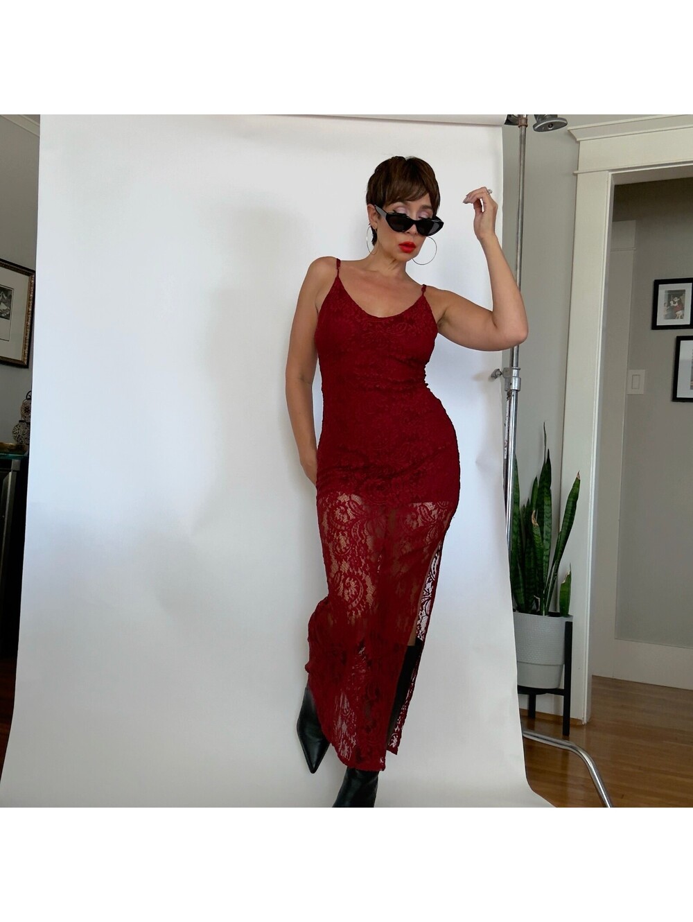 Vintage Y2K Lace Maxi Dress
